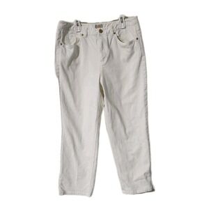 Talbots Womens Cropped White Jeans Size 10 Cotton Spandex